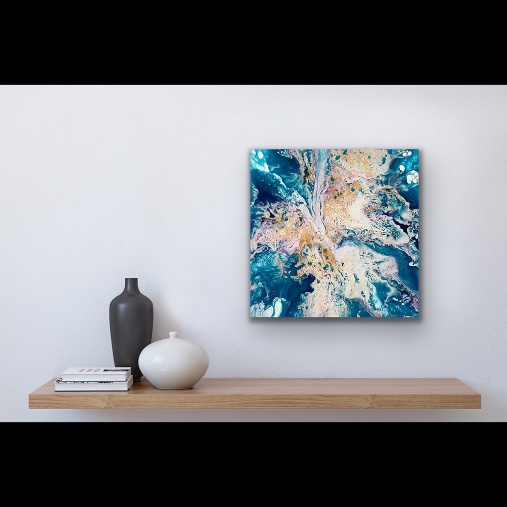 Painting - Fluid Art Painting On 10x10 Canvas - ANGEL FLY